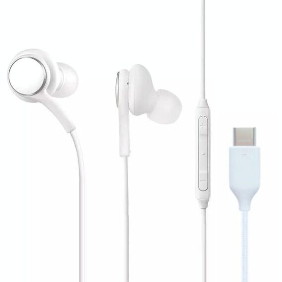 115 cuffie di tipo C Digital Chip controllate in filo per Samsung Note 10 (White)