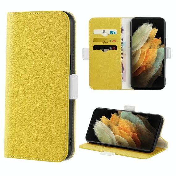 Per Samsung Galaxy S21 Ultra 5G Candy Color Litchi Texture Inceltose Case del telefono (Giallo)