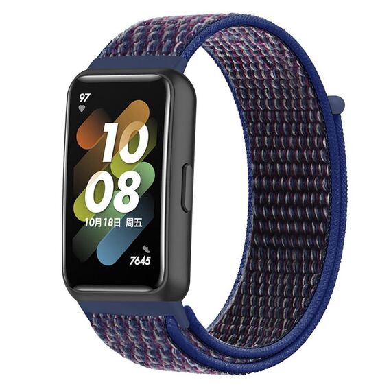 Per Huawei Band 7 Nylon Loop Buckle Watch Band (Indigo)