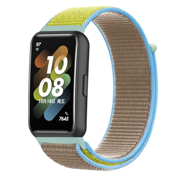 Per Huawei Band 7 Nylon Loop Buckle Watch Band (Camel)