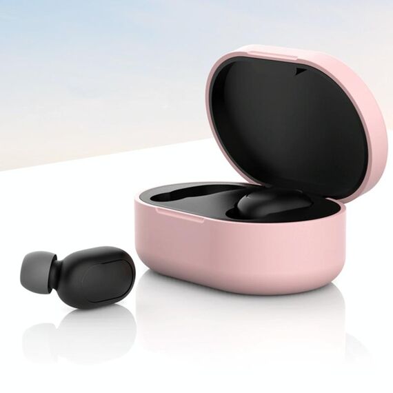 Custodia in silicone auricolare Bluetooth per Redmi AirDots (rosa chiaro)