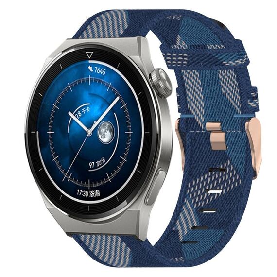 Per Huawei Watch GT3 Pro 46mm 22mm Nylon Woven Watch Band (blu)
