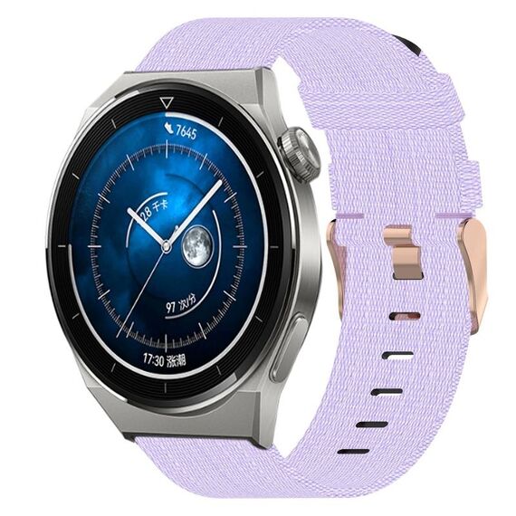 Per Huawei Watch GT3 Pro 46mm 22mm Nylon Woven Watch (Light Purple)