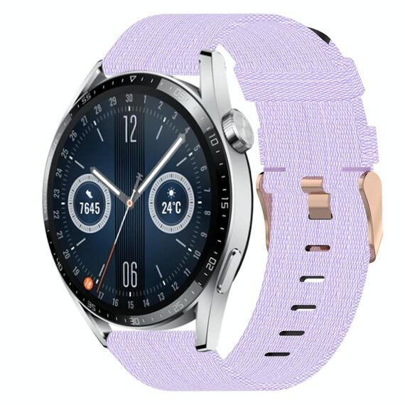 Per Huawei Watch GT3 46mm 22mm Nylon Woven Watch Band (Light Purple)
