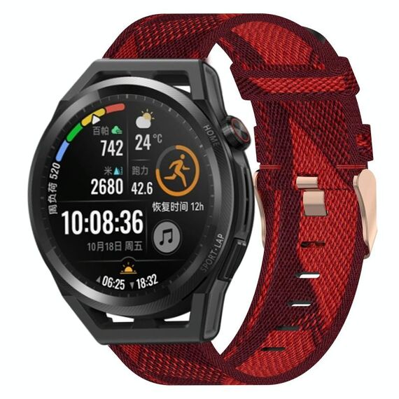 Per Huawei Watch GT Runner 22mm Nylon Woven Watch Band (Red)