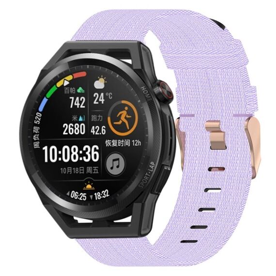 Per Huawei Watch GT Runner 22mm Nylon Woven Watch Band (Light Purple)