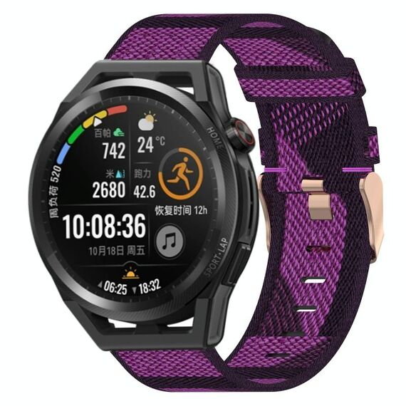 Per Huawei Watch GT Runner 22mm Nylon Woven Watch Band (Purple)