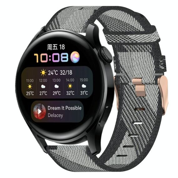 Per Huawei Watch 3 22mm Nylon Woven Watch Band (Grey)