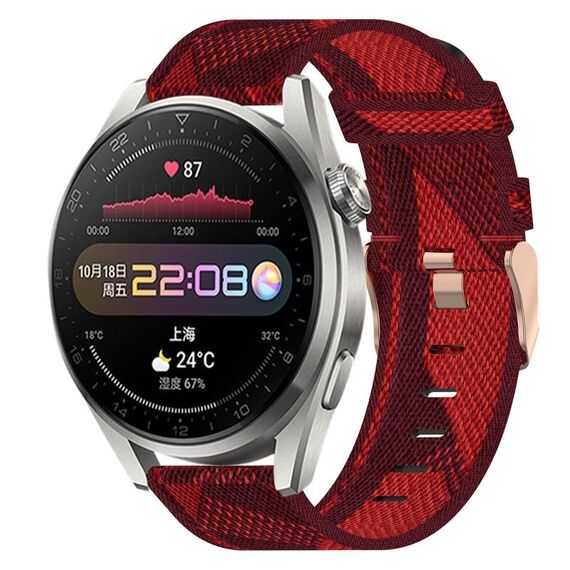 Per Huawei Watch 3 Pro 22mm Nylon Woven Watch Band (Red)