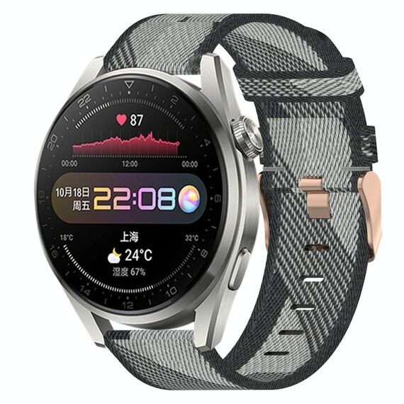 Per Huawei Watch 3 Pro 22mm Nylon Woven Watch Band (Grey)