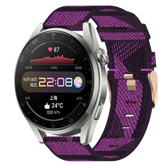 Per Huawei Watch 3 Pro 22mm Nylon Woven Watch Band (Purple)