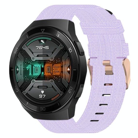 Per Huawei Watch GT 2E 22mm Nylon Woven Watch Band (Light Purple)