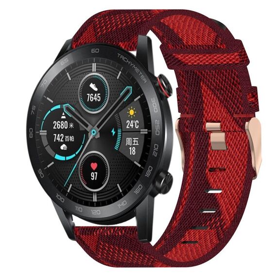 Per onore MagicWatch 2 46mm 22mm Nylon Woven Watch Band (Red)