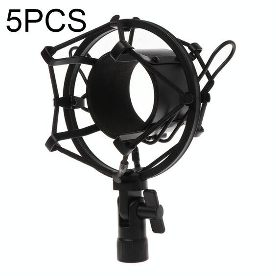 Supporto per montaggio antiurto in plastica da 5 pezzi per microfono a condensatore da 46 mm (nero)