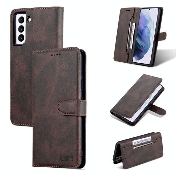 Per Samsung Galaxy S22 5G AZNS Dream II Sensazione della pelle Orizzontale Caso in pelle flip (caffè)