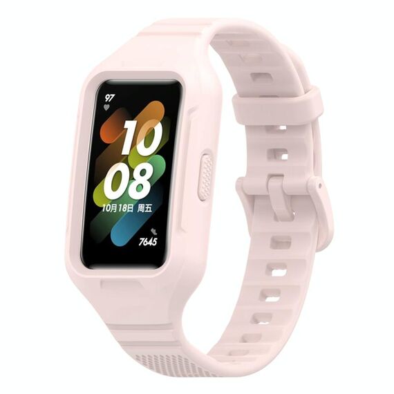 Per Huawei Band 8 / Huawei Band 7 / Honor Band 6 Cinturino in silicone integrato universale (rosa chiaro)