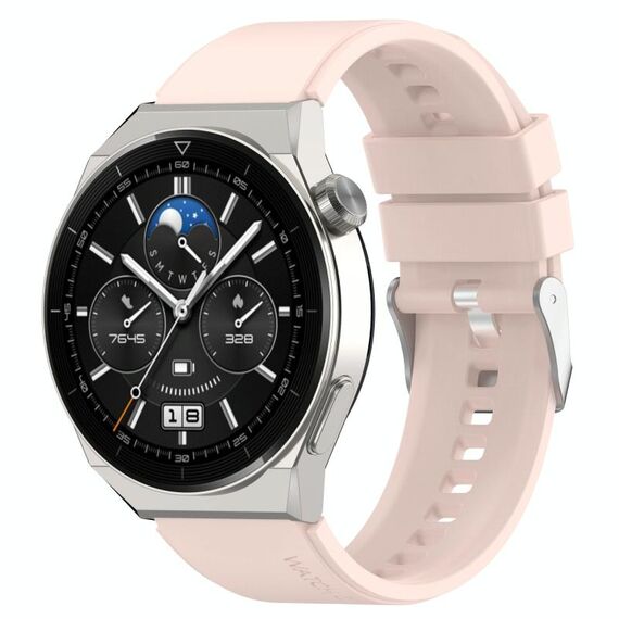 For Honor Watch GS Pro 22mm Cinturino in silicone con testa sporgente Fibbia argentata (rosa)