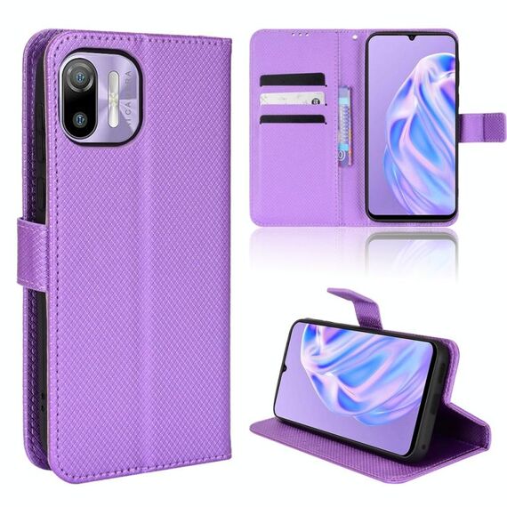 Per Ulefone Nota 6 / Nota 6P Cassa del telefono in pelle texture diamante (viola)