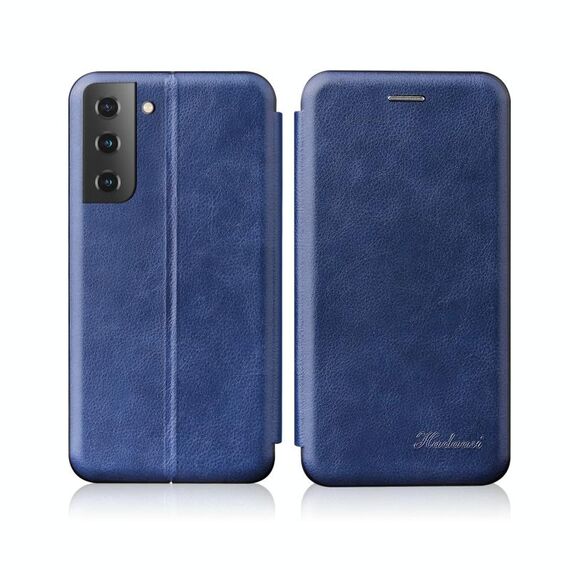 Per Samsung Galaxy S22 5G Titolare retrò Texture magnetico Porta in pelle (blu)