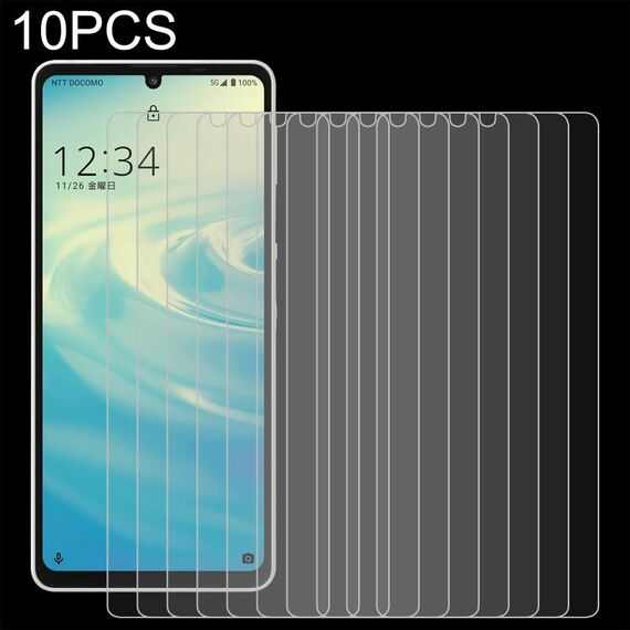 Pellicola in vetro temperato da 10 pezzi da 0,26 mm 9h 2.5D per Sharp Aquos Sense 6