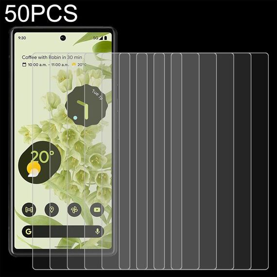 50 PCS 0.26mm Film in vetro temperato 9h 2.5D per Google Pixel 6A