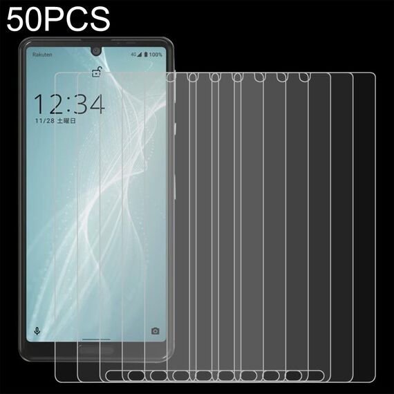 50 pz 0.26mm 9h 2.5D film in vetro temperato per Sharp Aquos Sense4 Lite