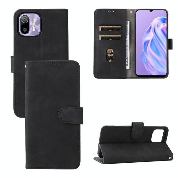 Per Ulefone Nota 6 Skin Feel custodia per cellulare magnetica flip (nero)