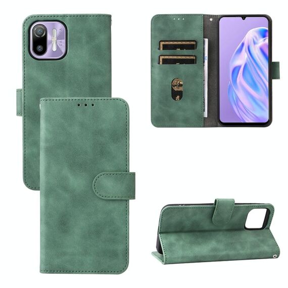 Per Ulefone Nota 6 Skin Feel custodia in pelle flip magnetica (verde)