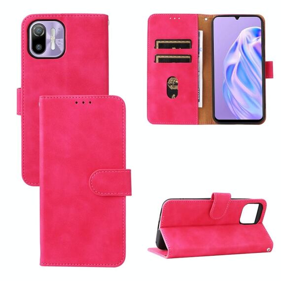 Per Ulefone Nota 6 Sensazione della pelle Caso di cuoio di flip magnetico (oro rosa)