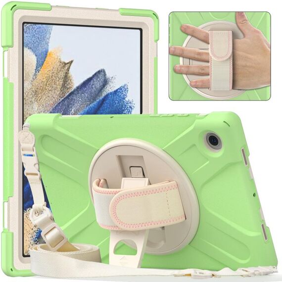 Per Samsung Galaxy Tab A8 10.5 2021 Custodia in silicone + PC Tablet (Matcha Green)