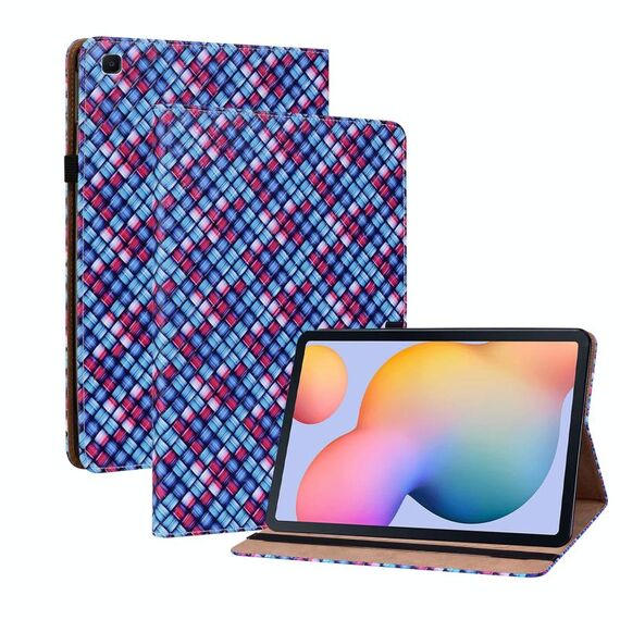 Per Samsung Galaxy Tab S6 Lite Color Weave Custodia in pelle intelligente in pelle intelligente (blu)
