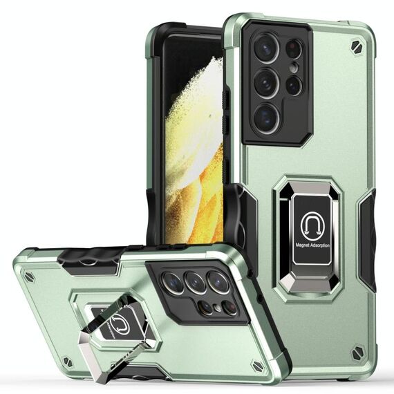 Per Samsung Galaxy S21 Ultra 5G Supporto per anello anello antiscivolo Cassa del telefono (verde)
