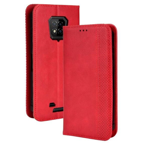 Per Ulefone Armor 8 Magnetic Fibbia Retrò Texture Telefono in pelle (rosso)
