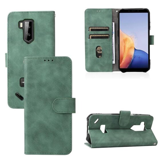 Per Ulefone Armor X9 Skin Feel Feel Bickle Magnetic Fibbia di vitello Texy PU Case (verde)