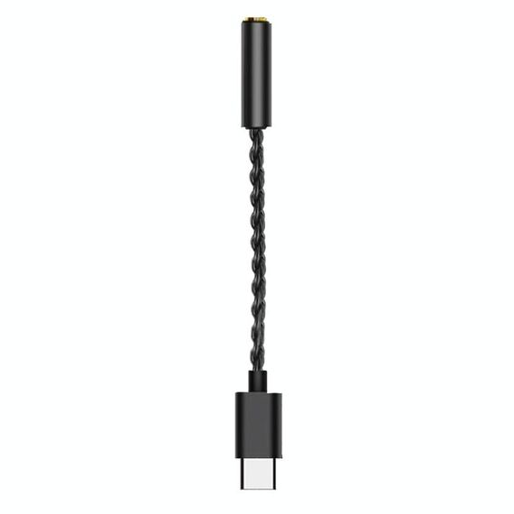 Ta12-R USB-C / Type-C maschio a 3,5 mm audio femmina singolo cristallo rame rame adattatore auricolare (nero)