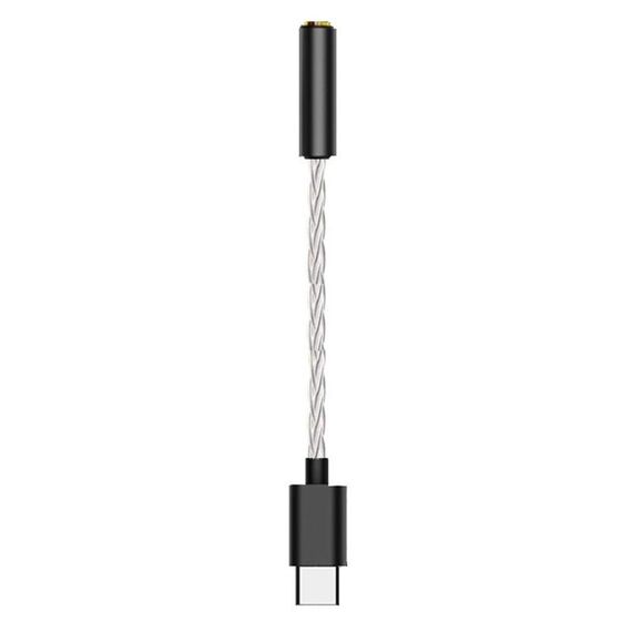 Ta12-R USB-C / Type-C maschio a 3,5 mm audio femmina singolo cristallo rame rame adattatore auricolare (argento)