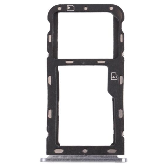 Vassoio della scheda SIM + vassoio della scheda micro SD per ZTE BLADE V9 (argento)