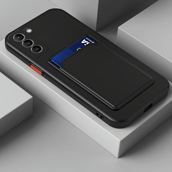 Per Samsung Galaxy S22 5G Skin Feel card a contrasto con pulsante di colore TPU Cassa del telefono TPU (nero)