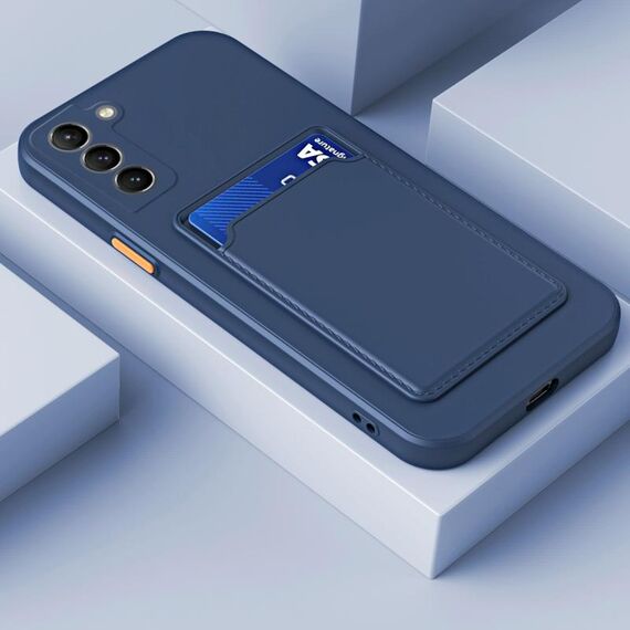 Per Samsung Galaxy S22 + 5G Skin Feel card a contrasto con bottone di colore TPU Cassa del telefono TPU (blu scuro)