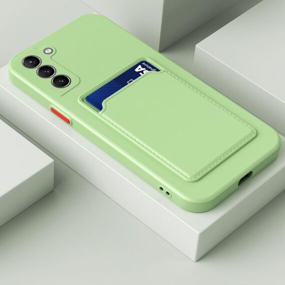 Per Samsung Galaxy S22 + 5G Skin Feel card a contrasto con bottone del colore del pulsante TPU (Matcha Green)