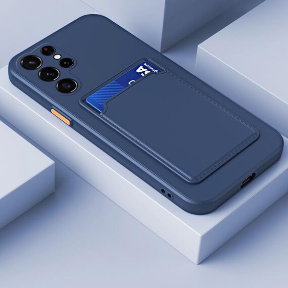 Per Samsung Galaxy S22 Ultra 5G Skin Sent Sent Sent'AndAct Contrast Color Button TPU Cassa del telefono (blu scuro)