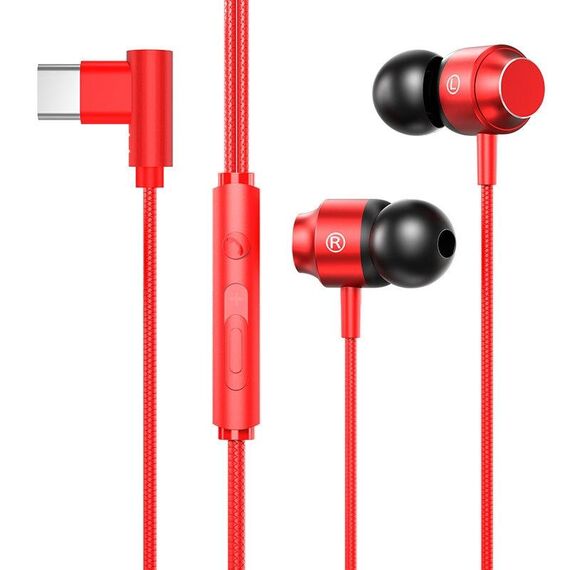 TS902 Metal In-Ear USB-C / Type-C Game Earphone, Lunghezza del cavo: 1,2 m (rosso)