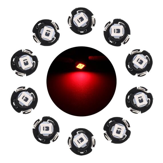 10 PCS 0.5W T3 Pannello strumenti LED Light Dashboard Indicator Lampadina (luce rossa)