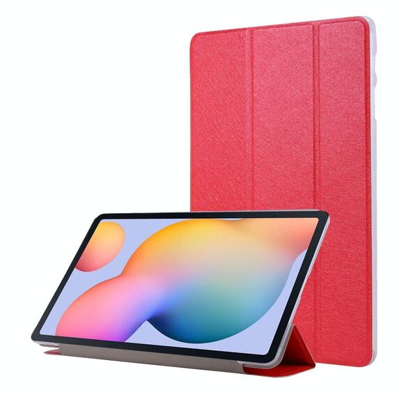 Per Samsung Galaxy Tab S8 + / TAB S7 + texture di seta flip custodia in pelle flip (rosso)