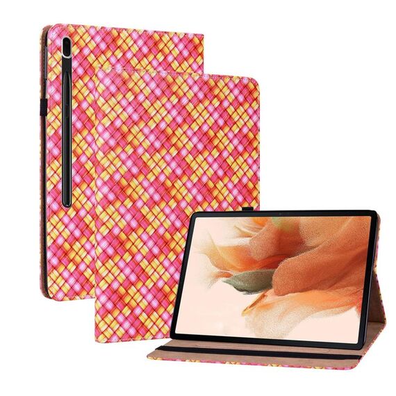 Per Samsung Galaxy Tab S8 + / TAB S7 + Color Weave Texve Texture Custodia in pelle flip in pelle con supporto (Rose Red)