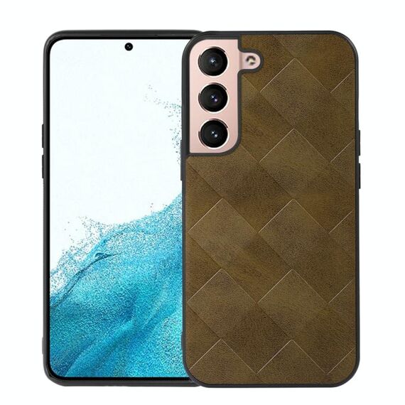 Per Samsung Galaxy S22 Custodia per telefono PU PLa con tessitura PLax (verde)