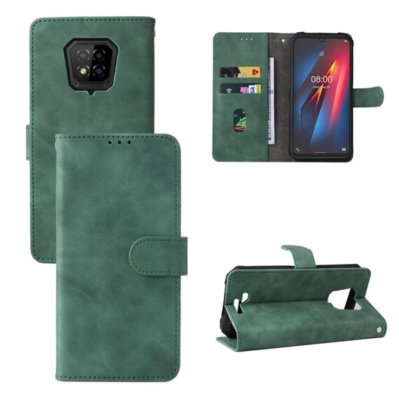 Per Ulefone Armor 8 Skin Feel Magnetic Fibbia in polpaccio Texture in pelle Telefono (verde)