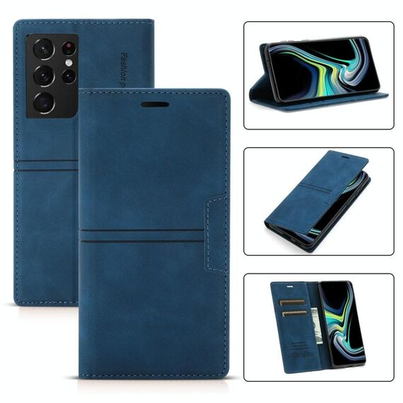 Per Samsung Galaxy S21 Ultra 5G Dream Aspirazione magnetica Aspirazione orizzontale Flip PU Custodia in pelle con supporto e carta Slot & Portafoglio (blu)