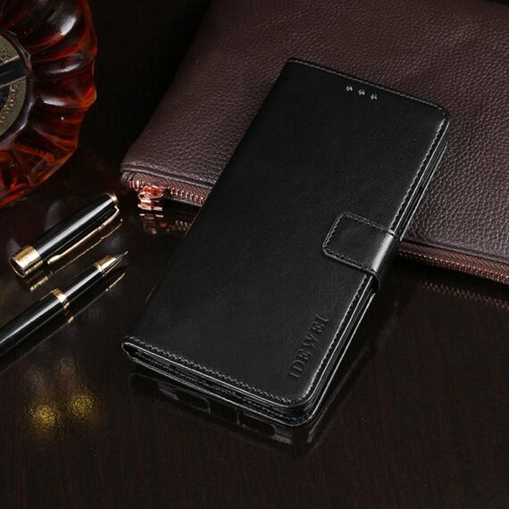 Per Asus Rog Phone 5s Idewei Crazy Horse Texture Custodia a flip orizzontale in pelle con supporto e carte e portafoglio (nero)