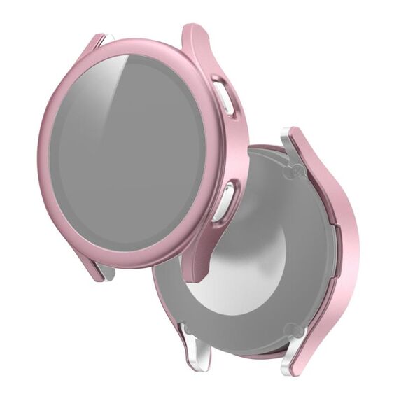 Per Samsung Galaxy Watch4 40 mm PC smerigliato + custodia protettiva integrata integrata in vetro temperato (oro rosa)
